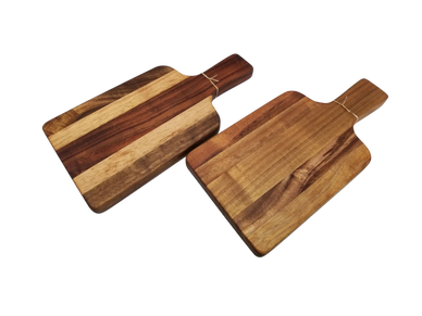 Koa cutting boards, each made with 5 woods