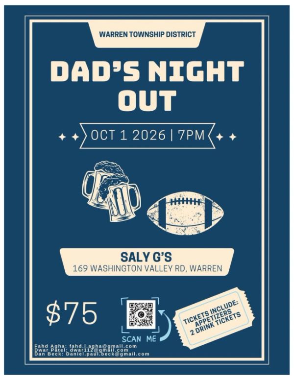 Flyer for Dad's Night Out event on Oct 1, 2026 at Saly G's in Warren.