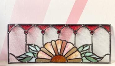 Custom designed transom in Fishtown Philadelphia, Floral design