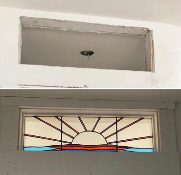 Custom transom sunset design 