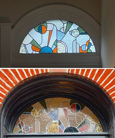 Custom Stained Glass Arch Transom Fishtown Philadelphia