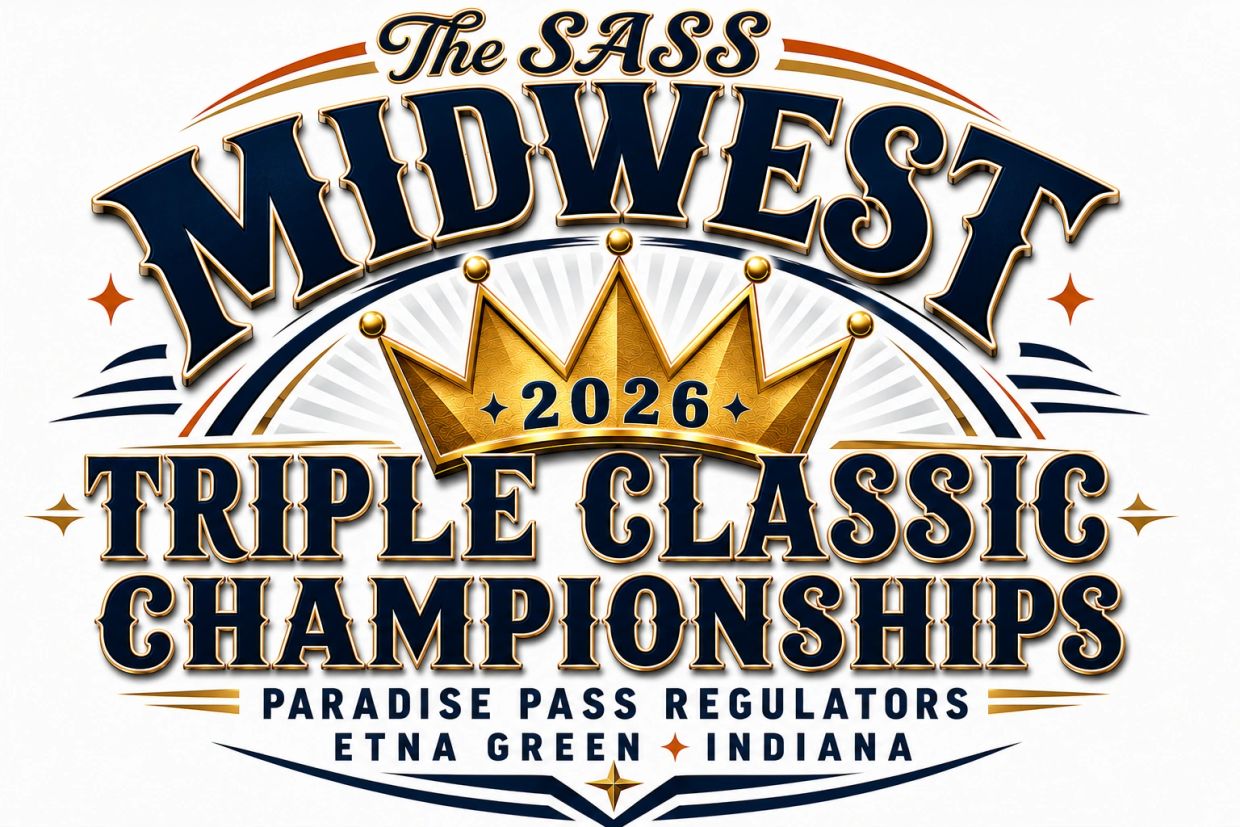 Logo for the SASS Midwest Triple Classic Championships 2026 in Indiana.