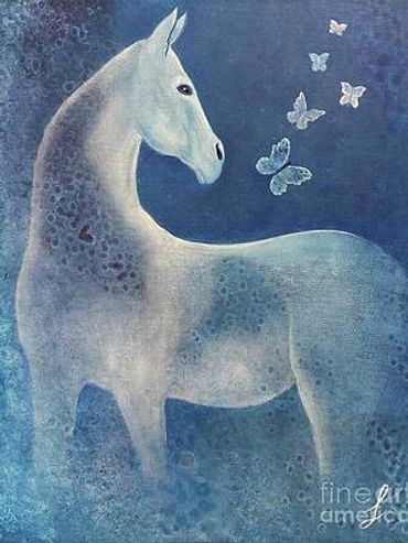 Horse watching butterflies 