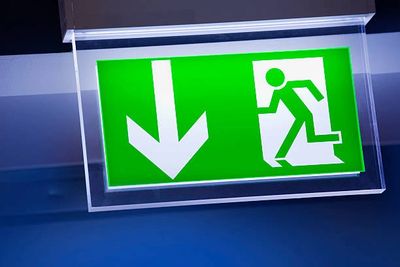 Emergency lighting showing exit Macclesfield Cheshire
