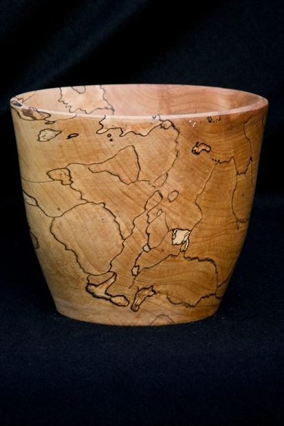 Handturned spalted maple wood bowl