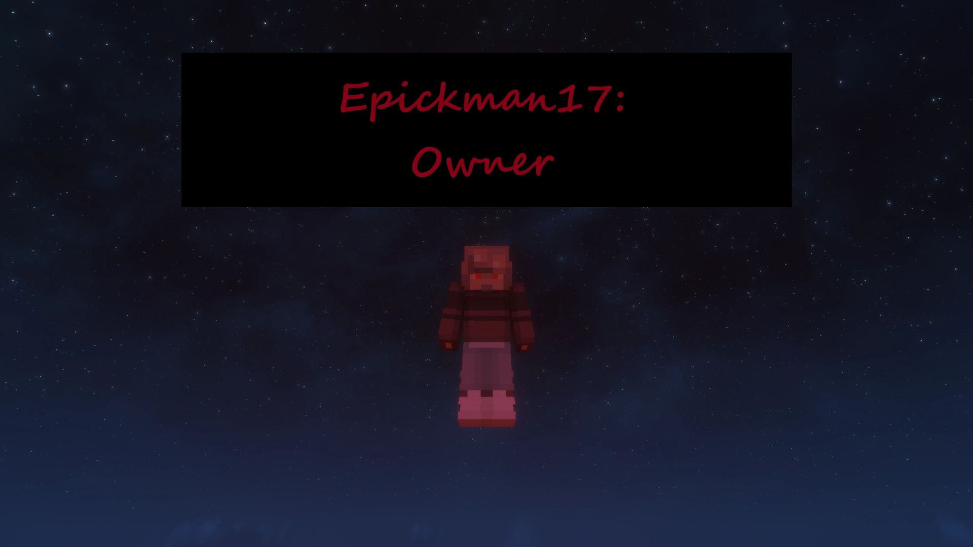 Minecraft character with name and owner title.