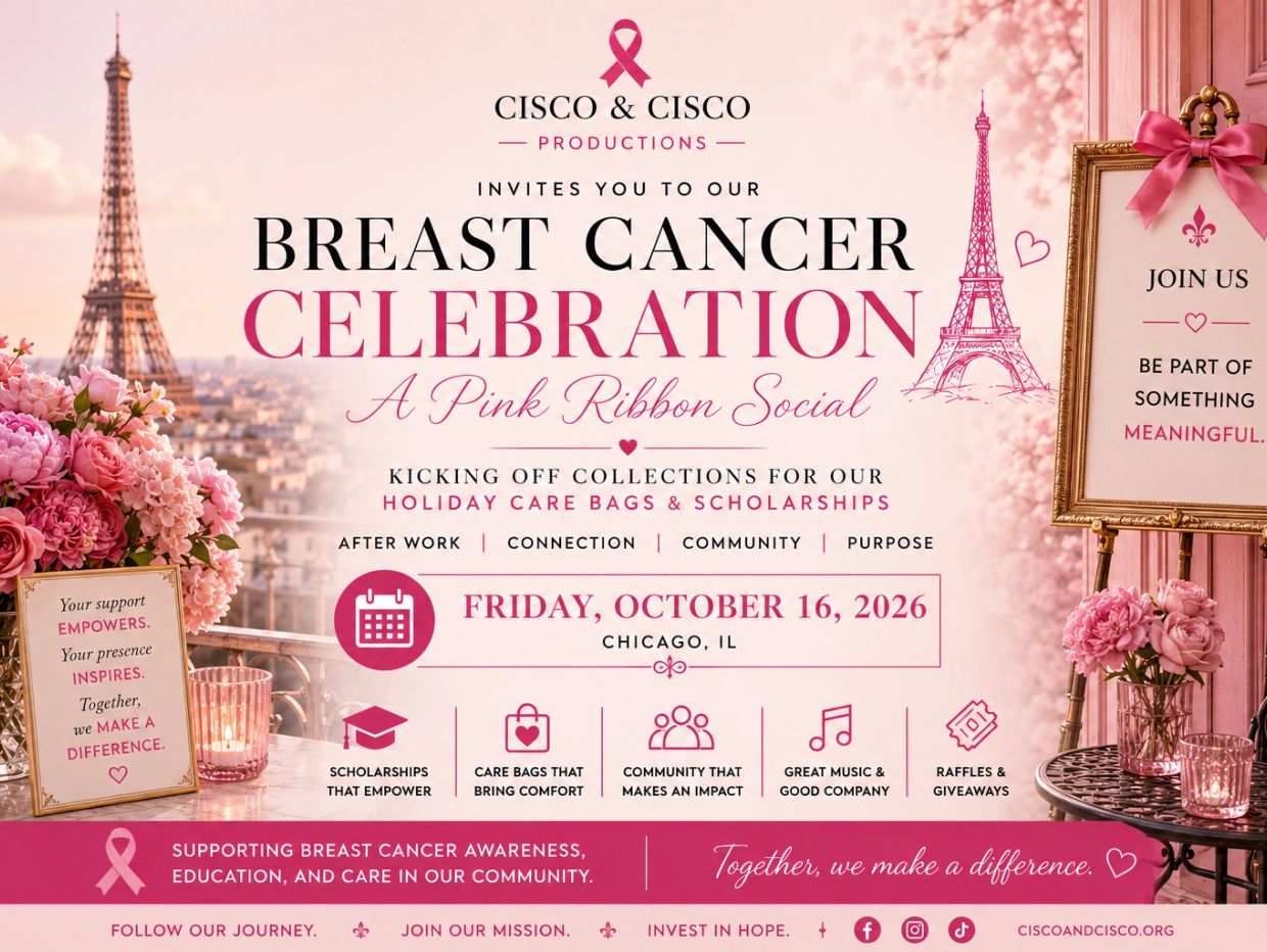 Invitation to a Breast Cancer Celebration event in Chicago.