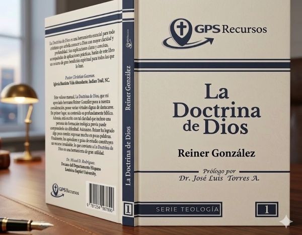 Book cover of 'La Doctrina de Dios' by Reiner González, focused on theology.