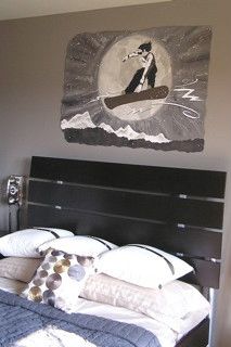 Snowboarder mural on canvas