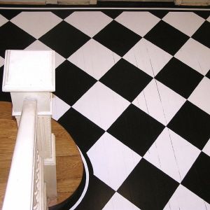 painted black/white floor