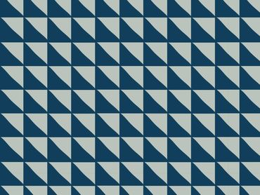 Blue and beige geometric triangle pattern in a grid.