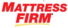 Bold red Mattress Firm logo with a yellow swoosh underneath.