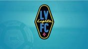 Logo of the Las Vegas Lights FC soccer team on a blue background.