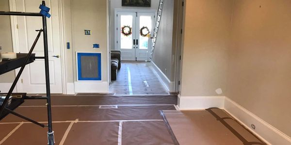 Interior painting prep work completed and ready for paint.. 