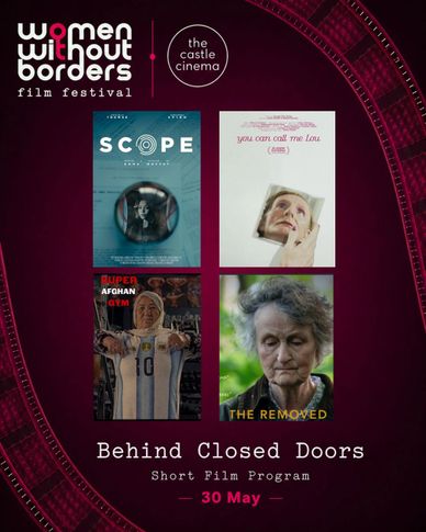 Poster for Women Without Borders film festival's 'Behind Closed Doors' short film program, May 30.
