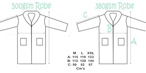 Bath Robe Dimensions 