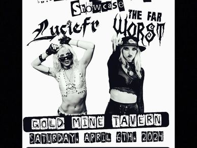 Music showcase poster for Lucifer and The Far Worst.