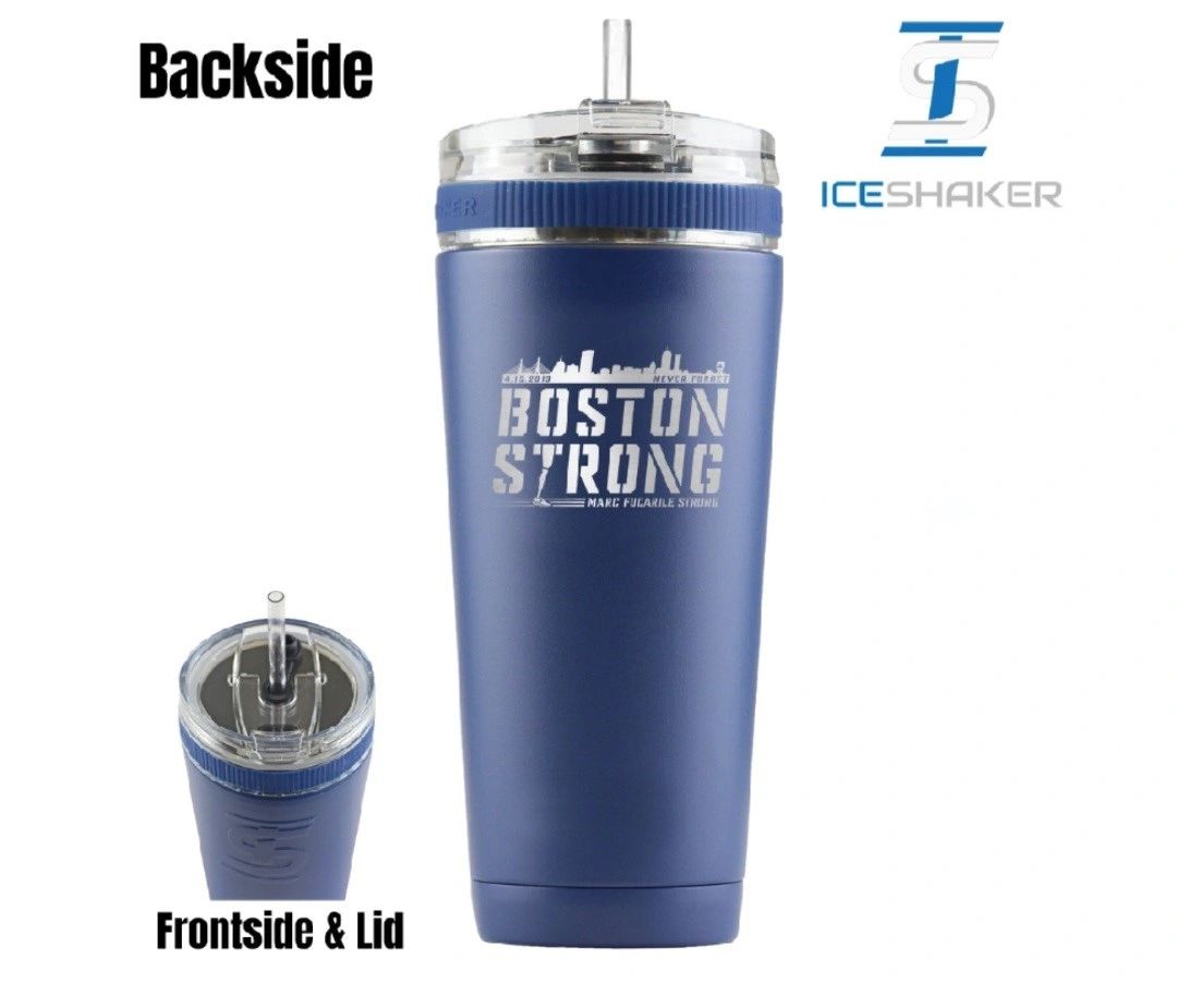 Be a Man (White) ICE SHAKER with straw – Boston Be a Man
