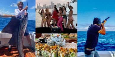 people enjoying vacation on a party boat in Miami FL