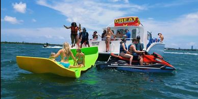 people on vacation having fun with watersports in Miami, FL