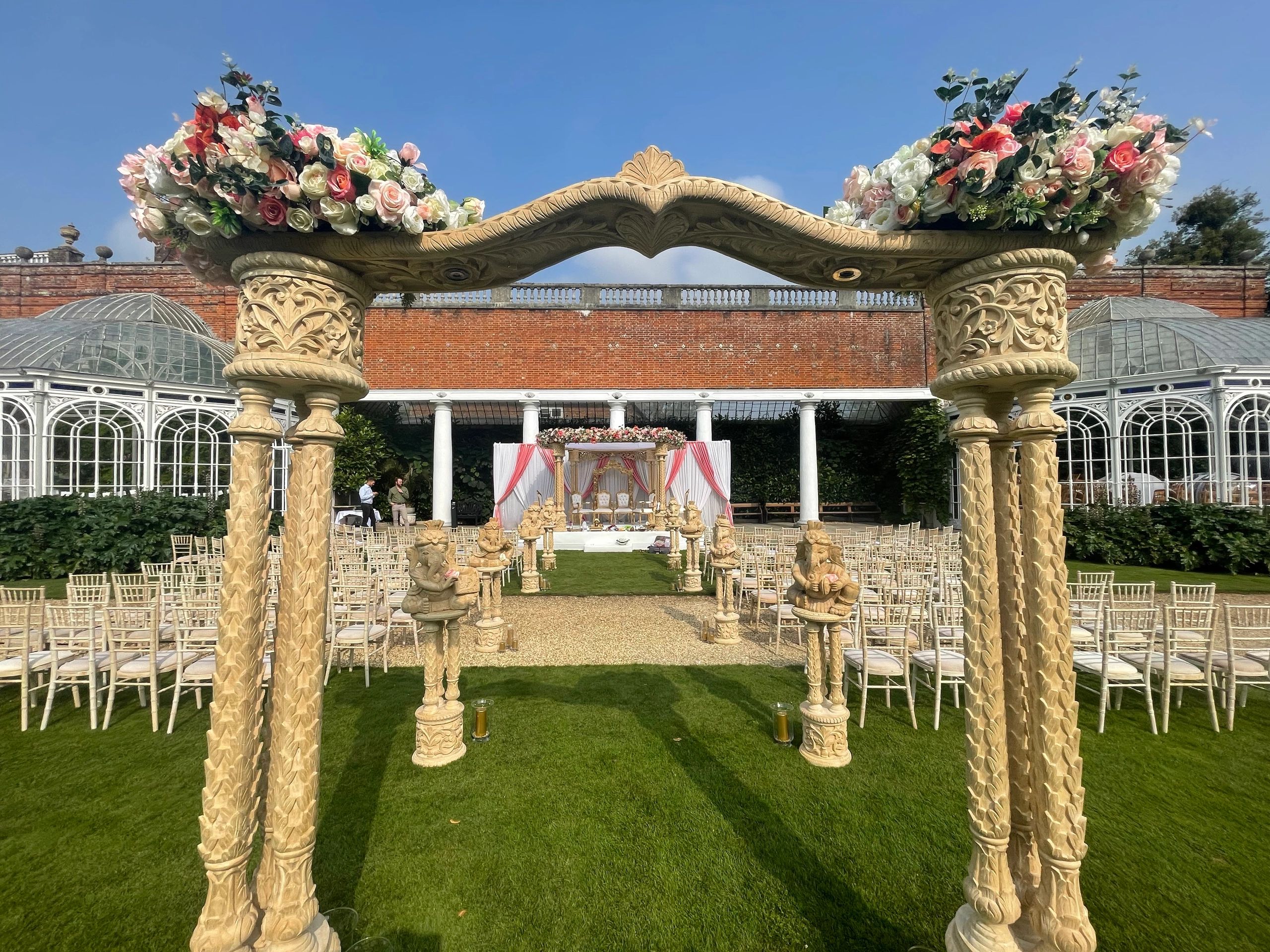 Redecorations of two orangeries, all finished and decorated ready for a wedding.