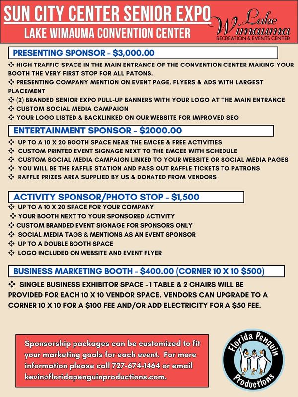 Sun City Center Senior Expo Sponsorship Package - Vendor Application
