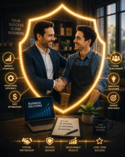 Business handshake symbolizing partnership and success.