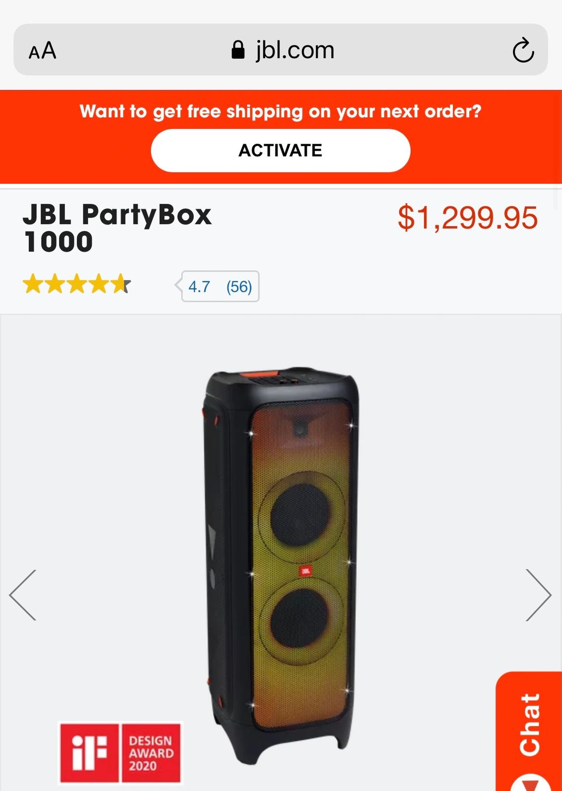 JBL PartyBox 1000 Rental