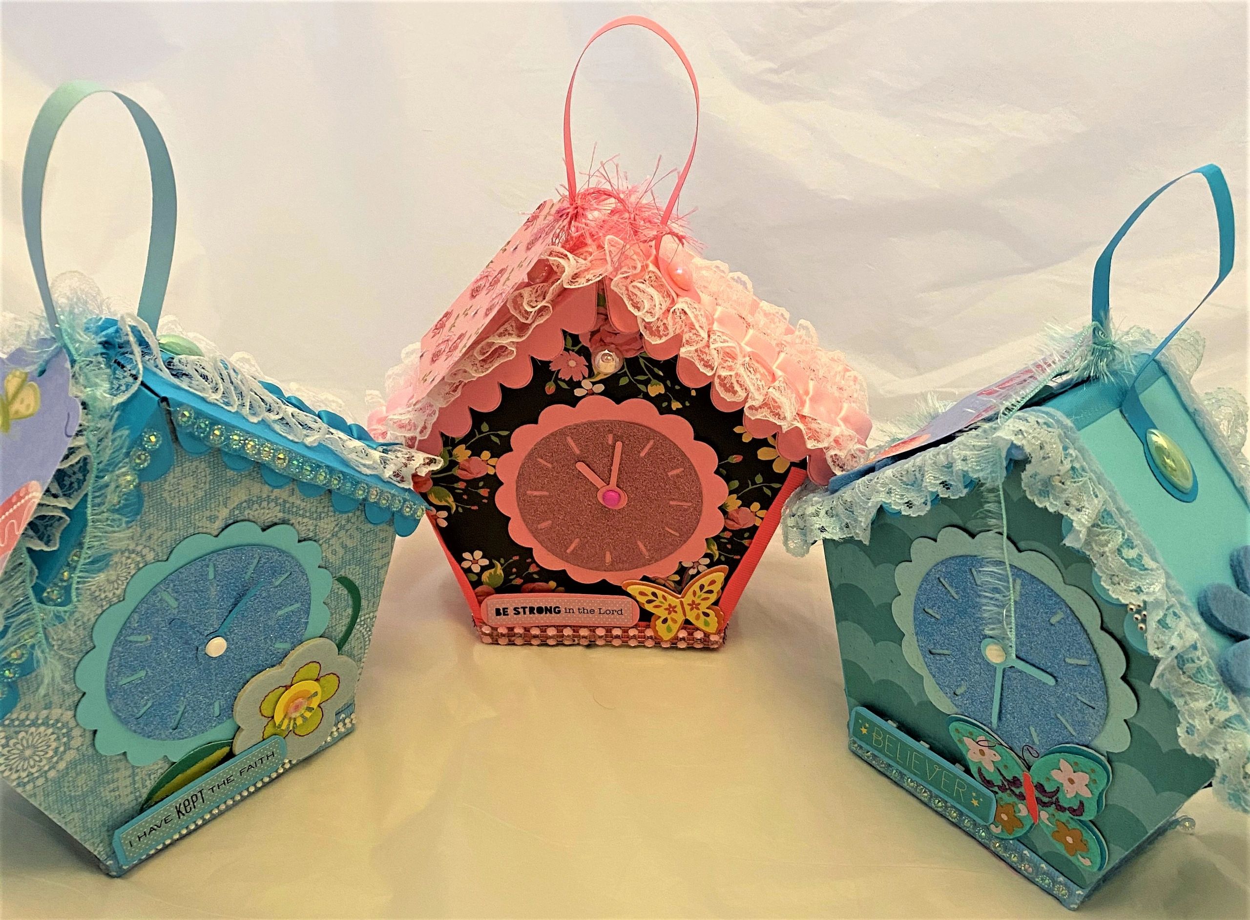 Super Cute Clock Boxes. Handmade but sturdy keepsakes items.