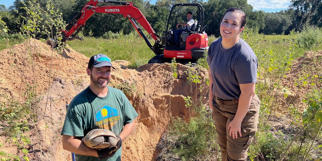 Andrew and Katie on a gopher tortoise relocation