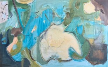 Finding Self
In the process of becoming, still forming.  48x30 acrylic with mixed media
