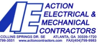 Logo of Action Electrical &amp; Mechanical Contractors.