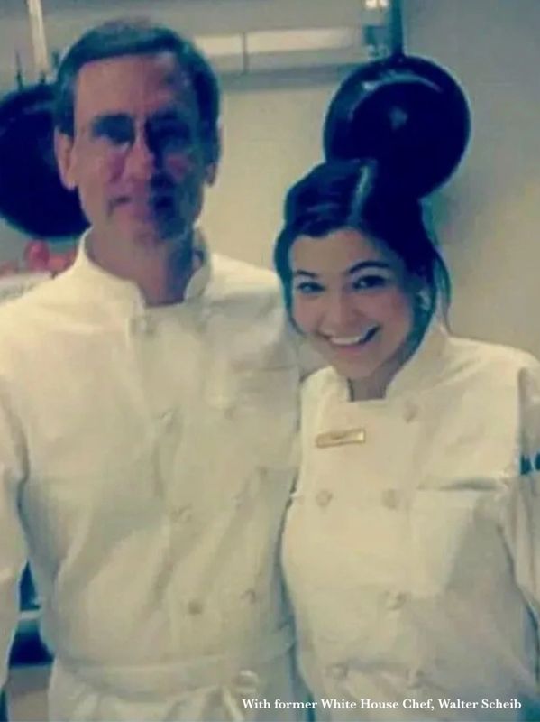 Chef Ingrid Castro with The White House Chef, Walter Scheib. 