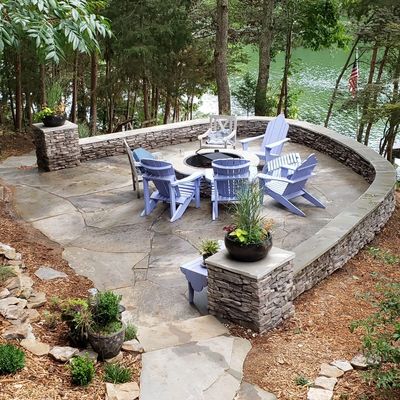 natural gray flagstone patio with large slabs blue ridge ga fannin county