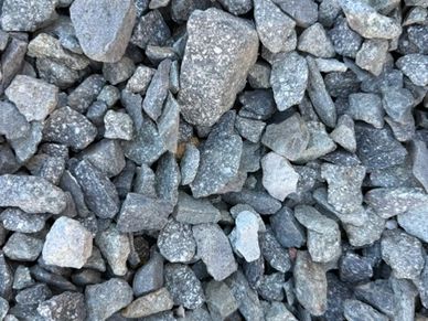 A pile of gray crushed rocks.