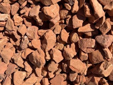 Pile of reddish-brown rocks.