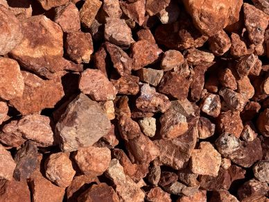 Close-up of reddish rocks.