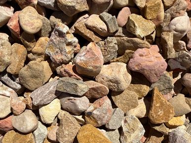 A close-up of various natural rocks.