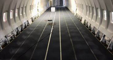 Custom carpets made for a Boeing 737.