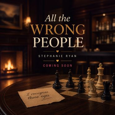 A moody chess scene with text for 'All the Wrong People' by Stephanie Ryan.