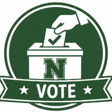 Voting icon with ballot box and checkmark.