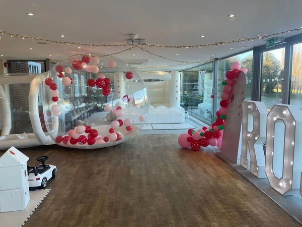 Balloon Dome and Medium Bouncy Castle at Knebworth Golf Club, Hertfordshire