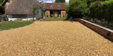 Golden shingle driveway gravel driveway natural stone driveway 