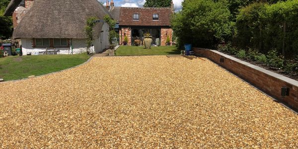 Golden shingle driveway gravel driveway natural stone driveway 