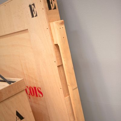 Wooden crates prepared for fine art transportation