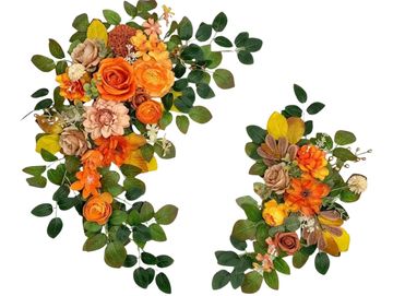 Orange Floral Arrangement for hire in Brisbane. Great for weddings and parties.