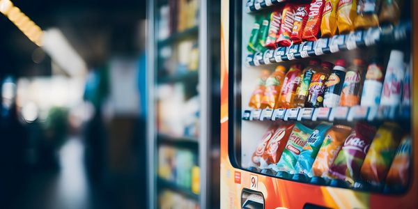 a vending machine full of products