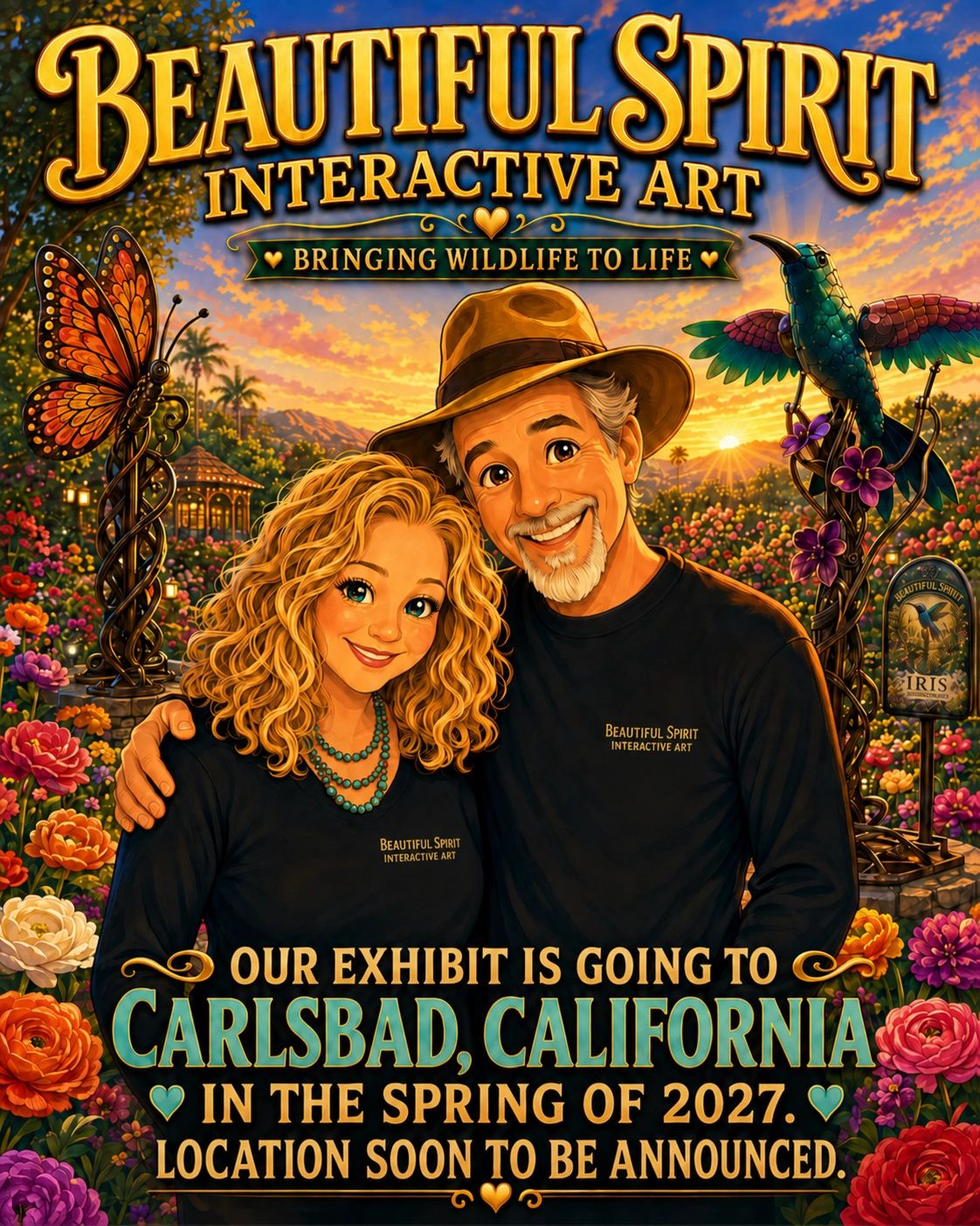 Beautiful Spirit Interactive Art Exhibit is traveling to California  in the spring of 2027. 
