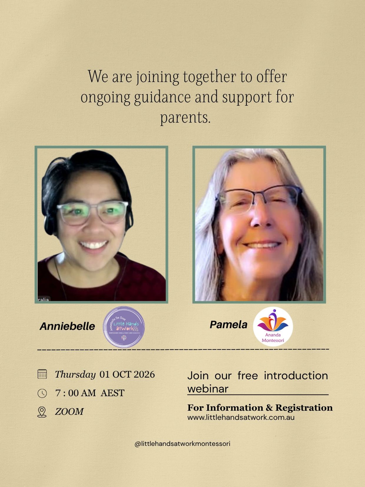 Webinar offering guidance and support for parents on October 1, 2026.