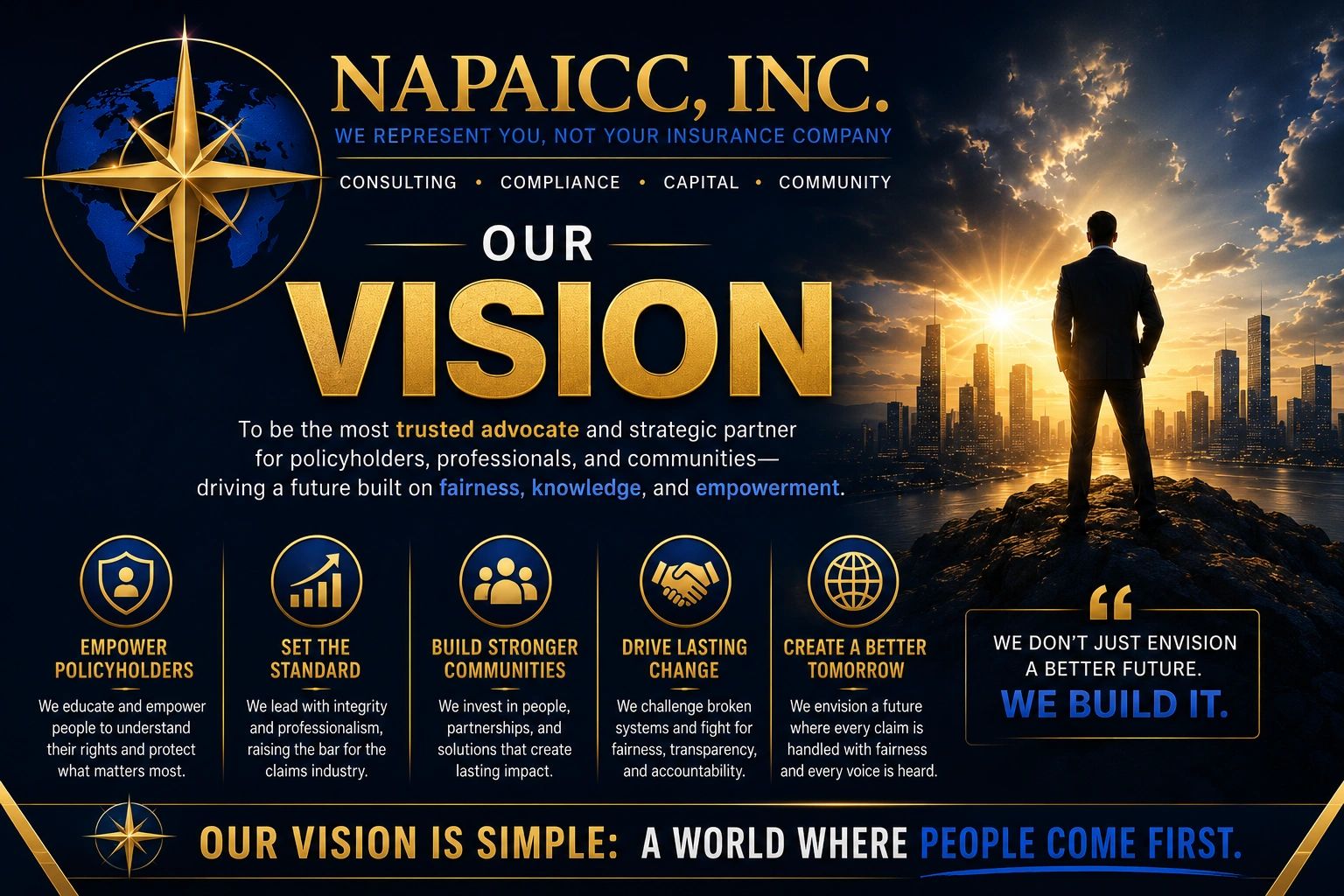 NAPAICC's vision emphasizes trust, empowerment, and building a better future for policyholders and communities.